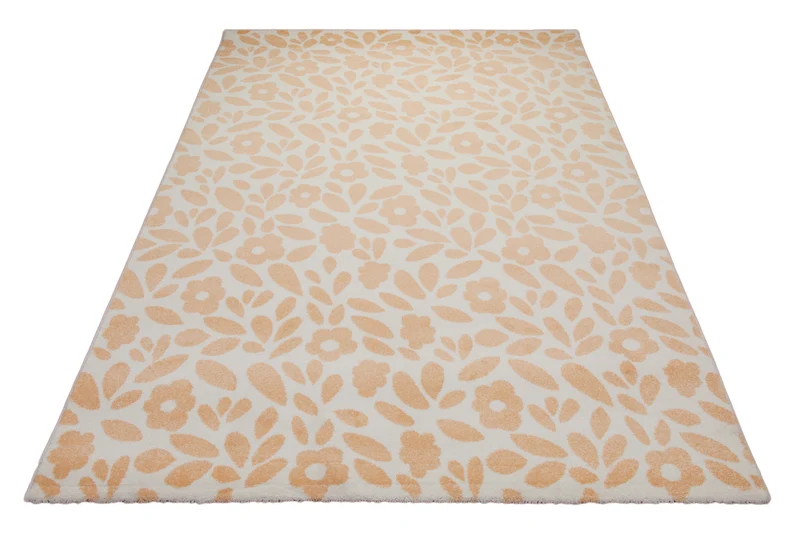 160x230 Teppich Wohnzimmer Gelbe Blumen