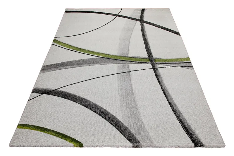 160x230 Teppich Wohnzimmer Creme Schwarzen Streifen