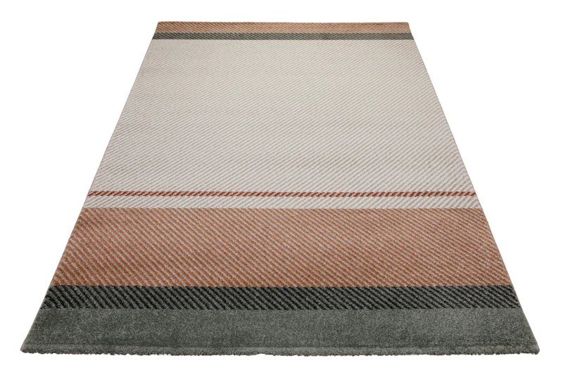 160x230 Teppich Wohnzimmer Beige Gestreift