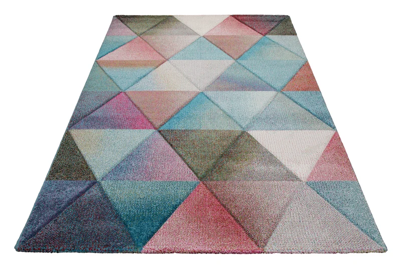 160x230 Teppich Wohnzimmer Dreiecke Bunt