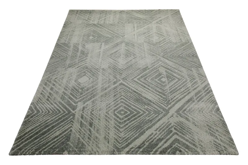 160x230 Teppich Wohnzimmer Grün Raute