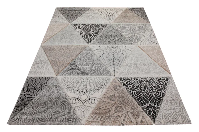 Teppich 160x230 Wohnzimmer Dreiecke Muster