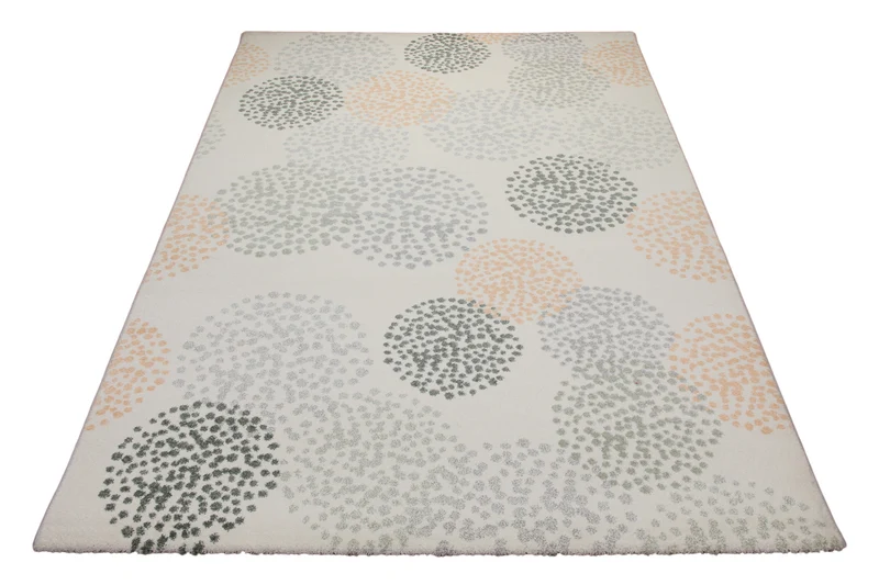 Teppich 160x230 Wohnzimmer Beige Farbig Kreise