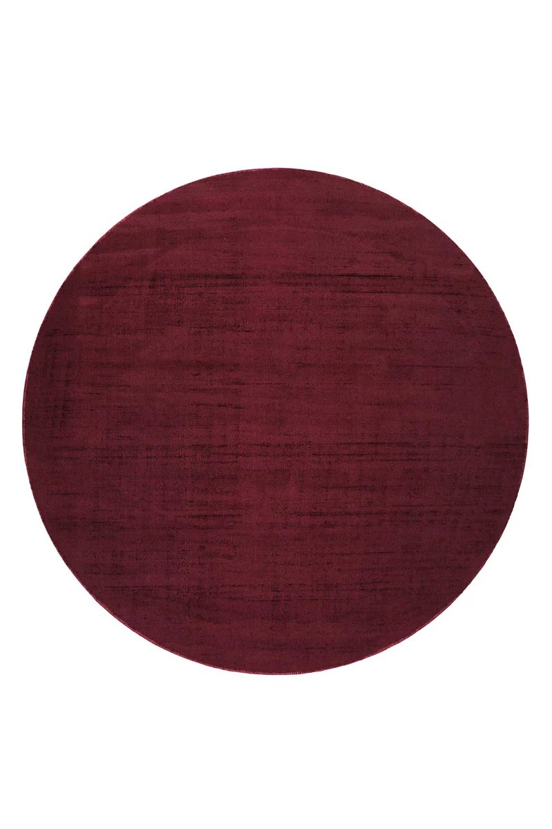 Esprit Kurzflor Teppich Rund Bordeaux Rot "Gil"