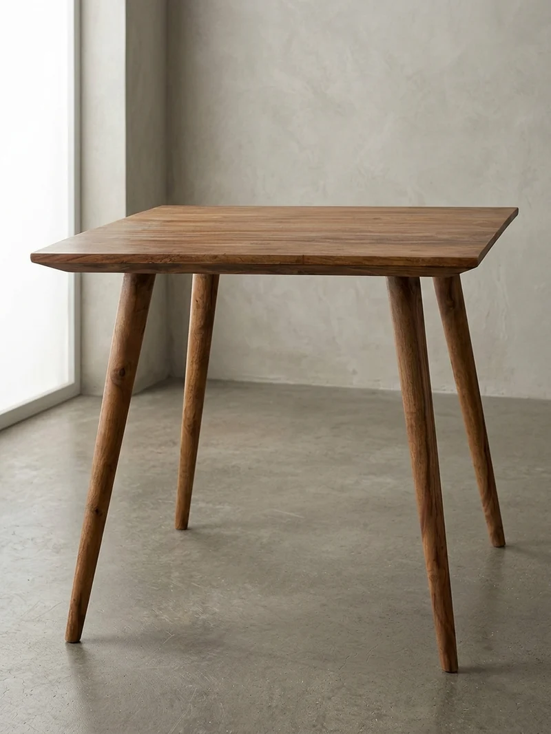 Esszimmertisch – Massivholz Braun 80x80x76 cm Retro Landhausstil