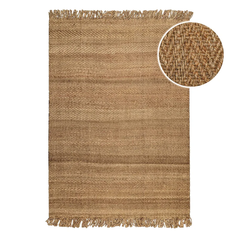 "Dhurry" Jute-Teppich – handgewebt, schwer, strukturiert