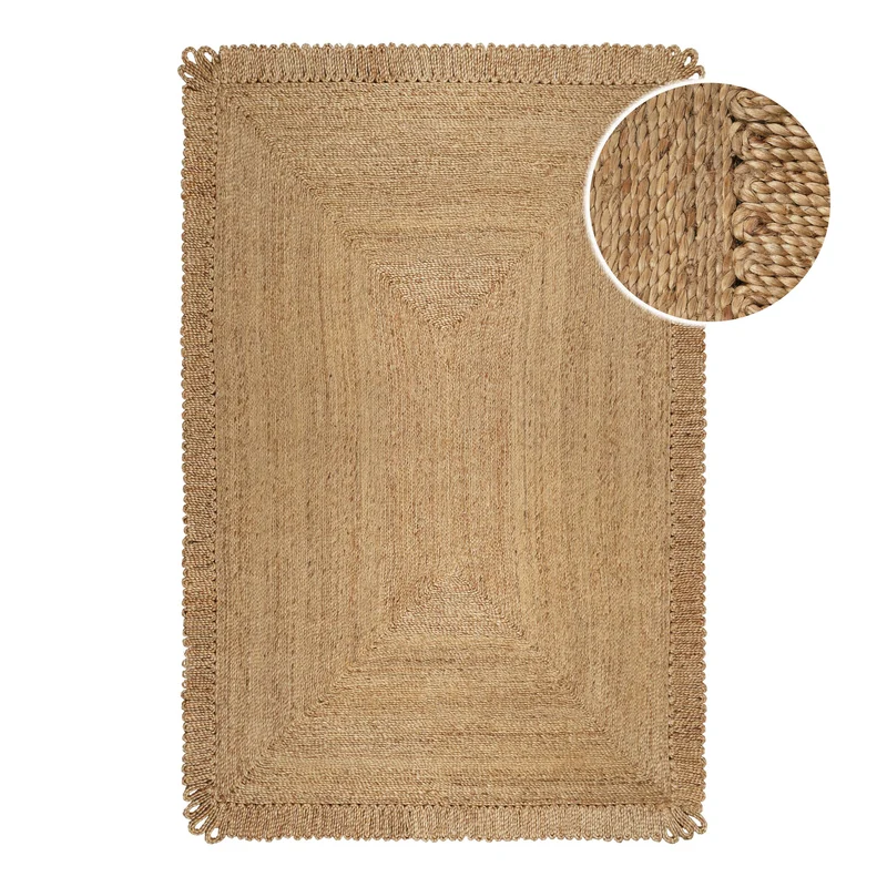 "June" Jute - Teppich - natürlich, handgewebt, schwer