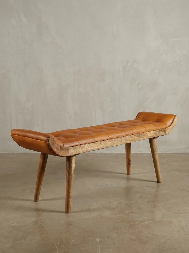 Sitzbank Massivholz Chesterfield Muster