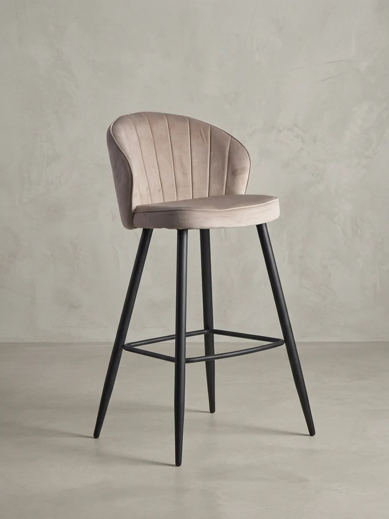 Barhocker Samt Metallbeine Skandi-Stil