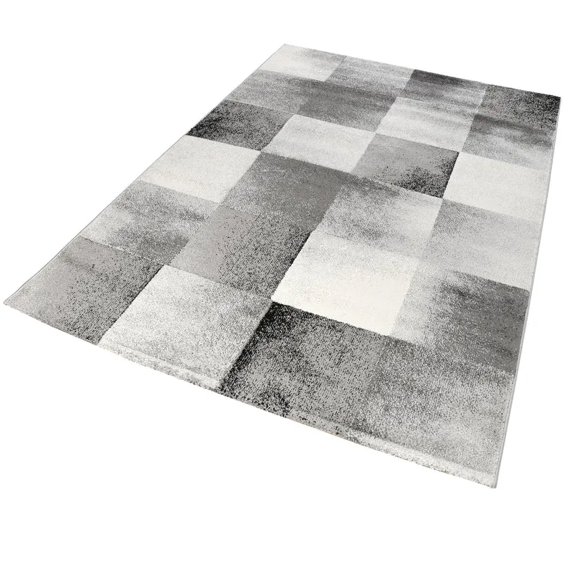 Teppich 160x230 Wohnzimmer Grau Weiß