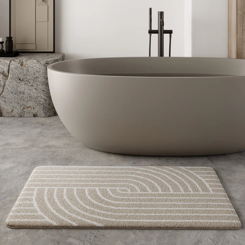 Badteppich Beige Weiß "Hilda" WECONhome Basics