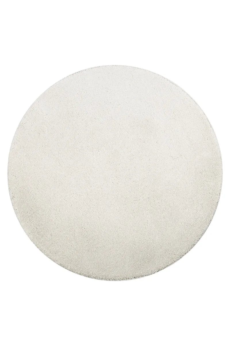 Kurzflorteppich Rund Creme Weiß "Manta" Homie Living