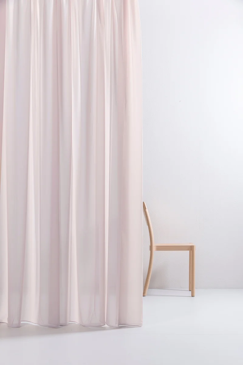 Luxury Sheer Curtains "Georgette" in Light Rose Colour