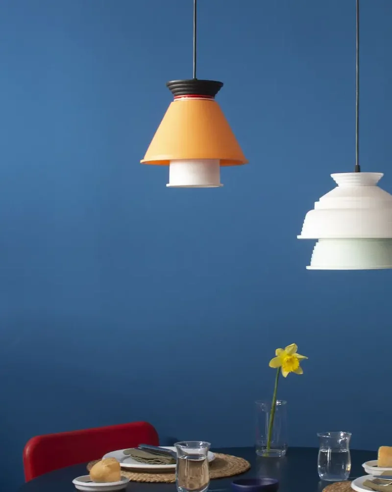 "CL2 Ceiling Lamp Shade" by SOWDEN - Black / Orange / White