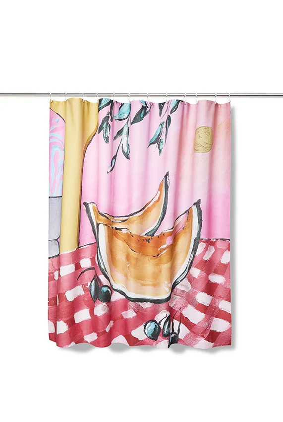 Artist Cotton Shower Curtain "Sweet Afternoon" by Karolina Mila