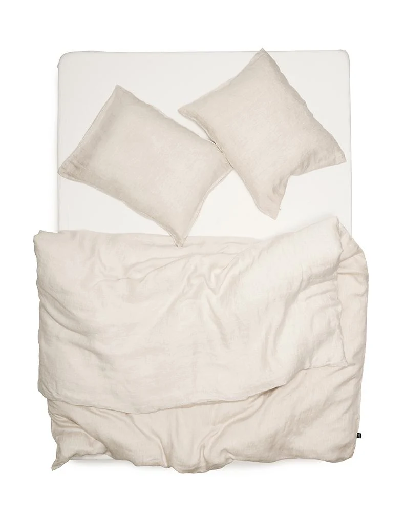 Linen Bedding Two Tone Stonewashed in Nature Color