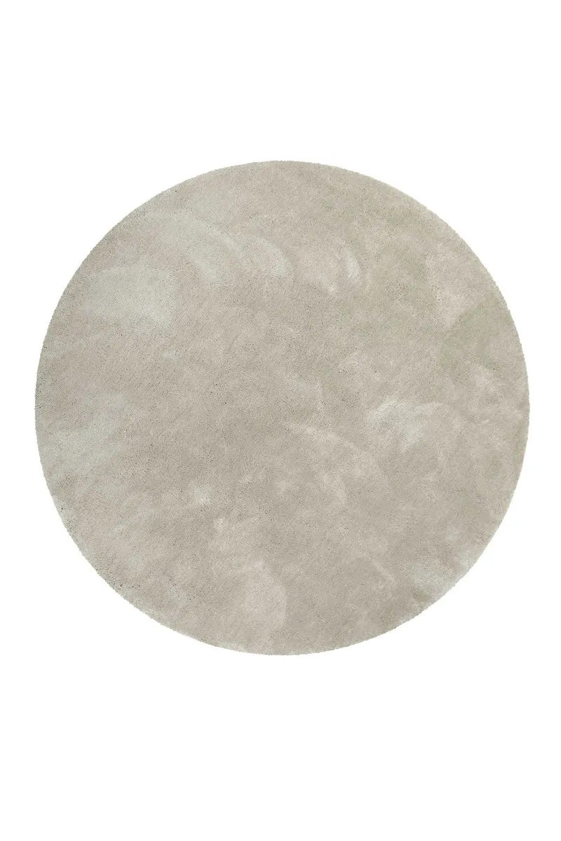 Teppich Rund Beige Grau Hochflor "Emilia" WECONhome Basics