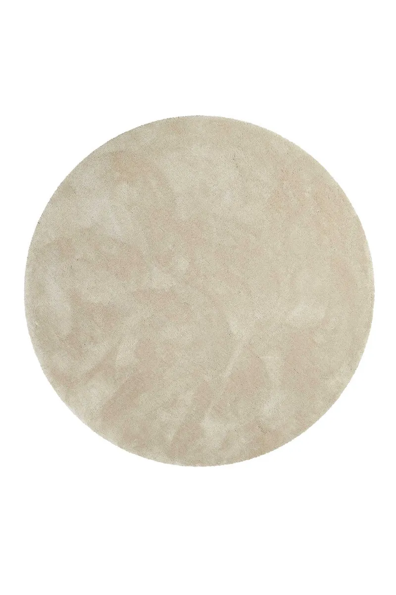 Teppich Rund Beige Hochflor "Emilia" WECONhome Basics