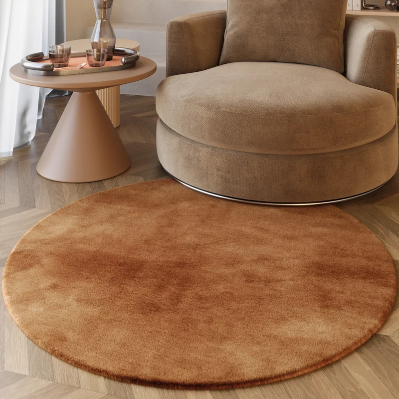 Esprit Teppich Rund Kupfer Rot und sehr flauschig Hochflor "Alice"