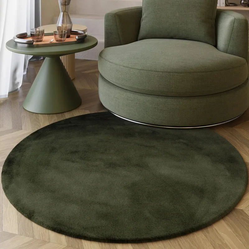 Esprit Teppich Rund Oliv Grün und sehr flauschig Hochflor "Alice"