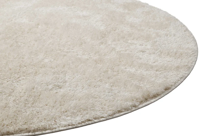 Teppich Rund Creme Weiß Hochflor "Fanny" WECONhome Basics
