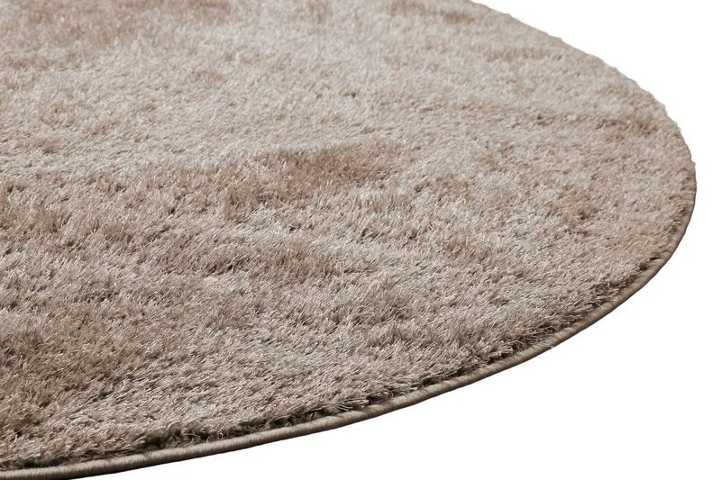 Teppich Rund Beige Sand Hochflor "Fanny" WECONhome Basics