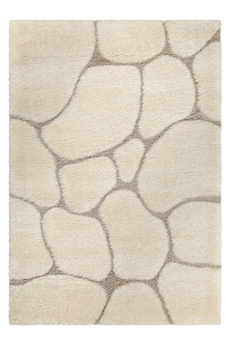 2 für 1 Aktion: Hochflor Teppich Creme Beige "Stoney" 80 x 150 cm