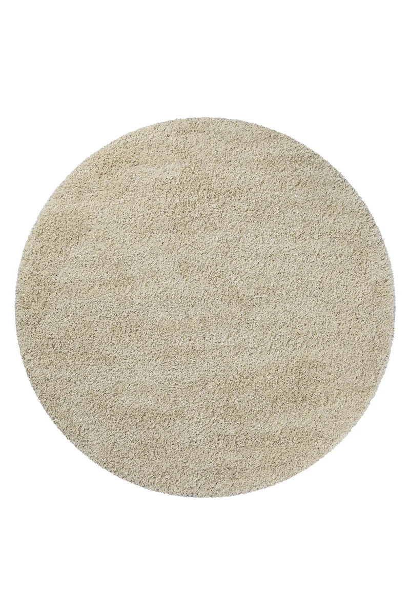 2 für 1 Aktion: Hochflor Teppich Rund Beige "Shaggy Plus" 200 cm