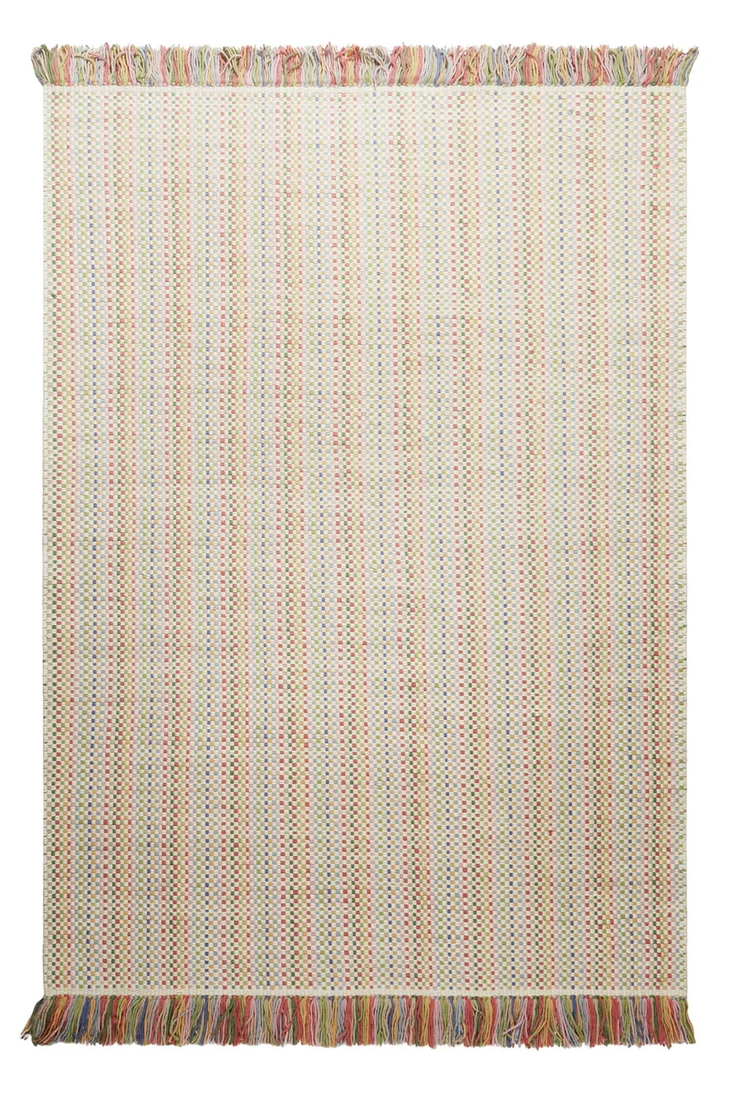Kinderteppich aus Schurwolle Beige Bunt "Tjorven" Smart Kids