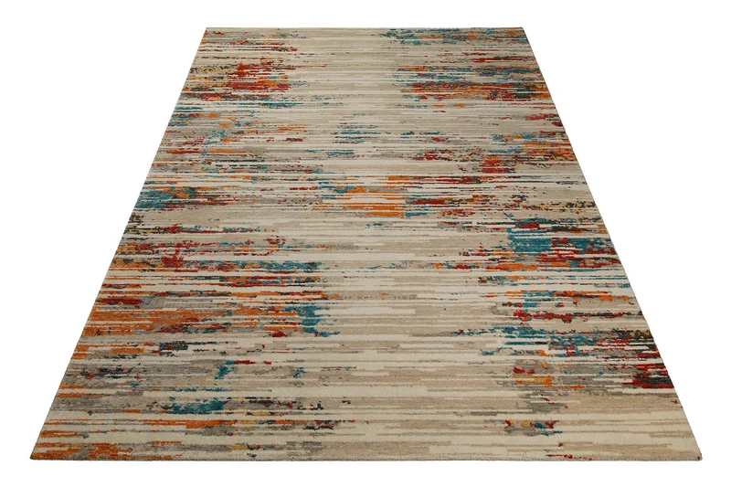 Vintage Teppich Bunt gestreift aus Neuseelandwolle