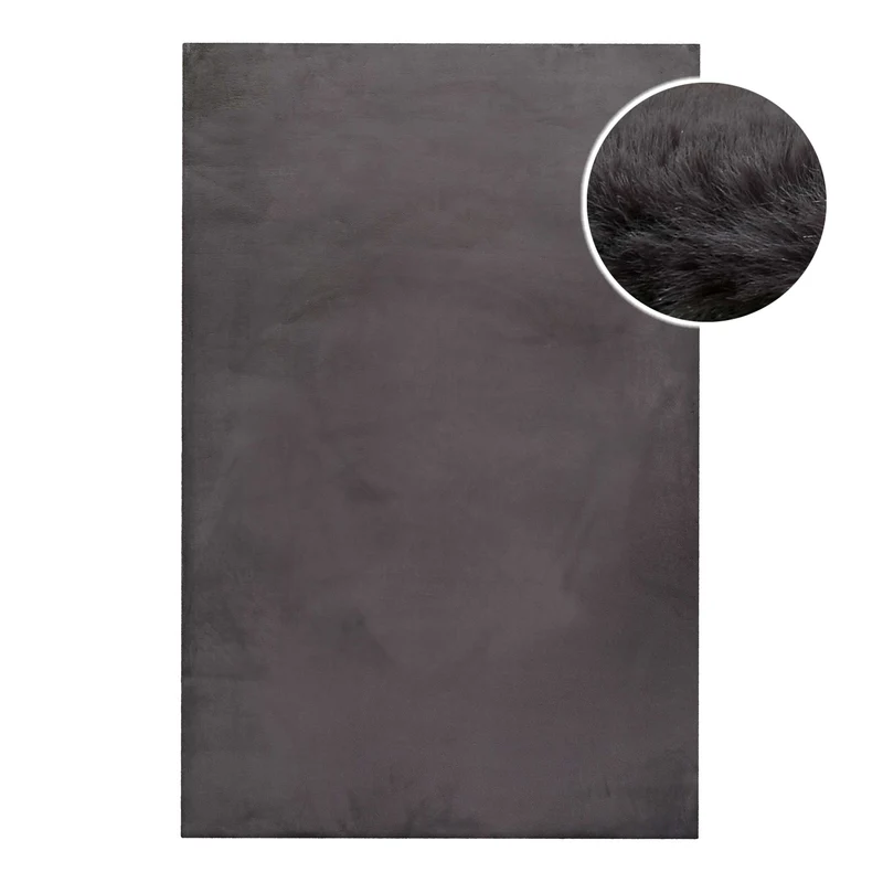 Kunstfell Teppich Anthrazit flauschig und weich "Anna" WECONhome Basics