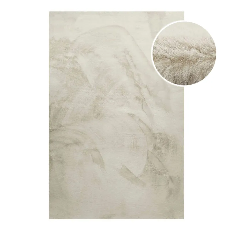 Kunstfell Teppich Creme Beige flauschig und weich "Anna" WECONhome Basics