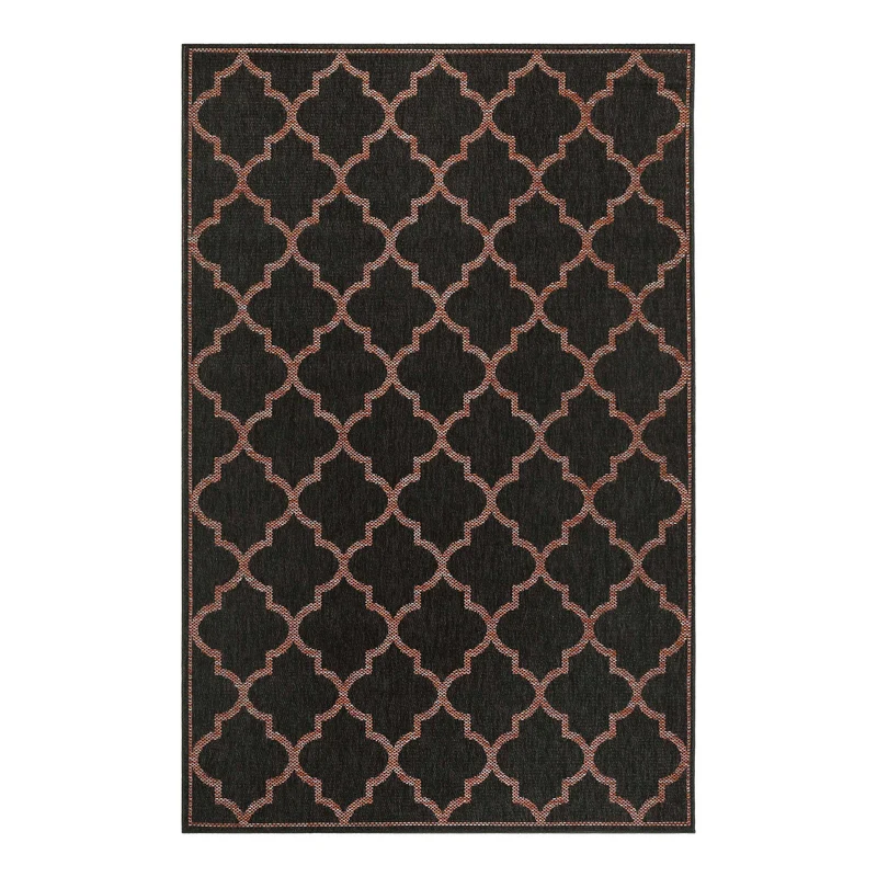 Outdoor Teppich Anthrazit Rot "Gleamy" WECONhome