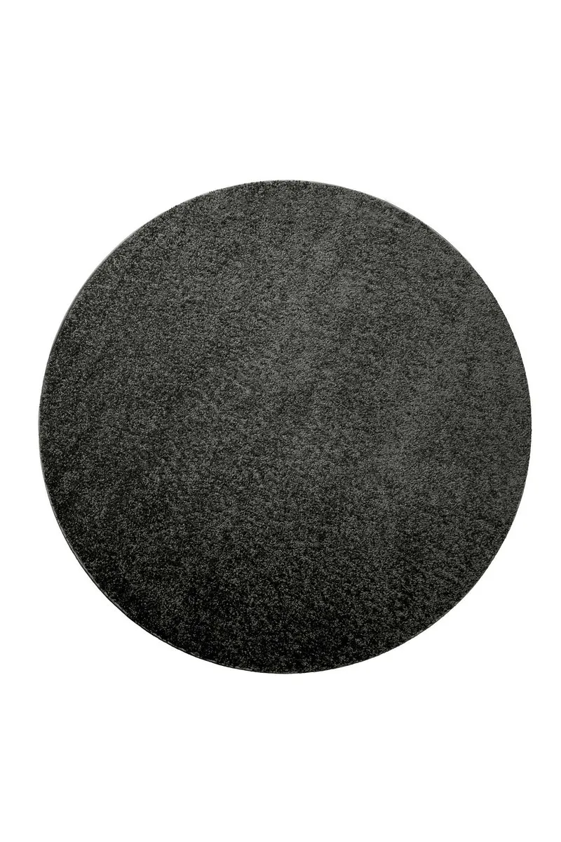 Teppich Rund Anthrazit Hochflor "Gino"Homie Living