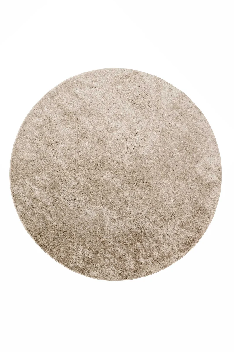 Teppich Rund Sand Hochflor "Flavio" Homie Living