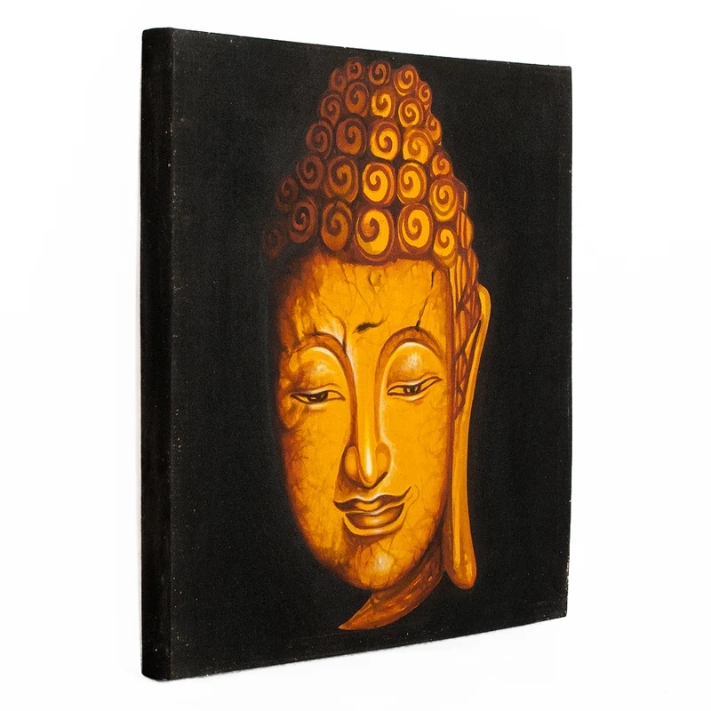 Wandbild BUDDHA 60x60cm auf Leinwand Handmade Holzrahmen