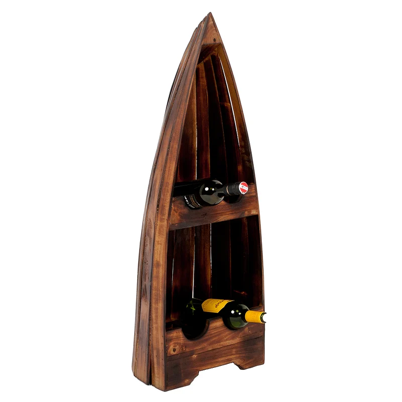 Massivholz Weinregal VINO ca.100cm Geflammt Mahagony Bootsregal