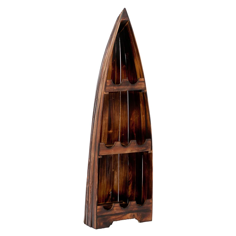 Massivholz Weinregal VINO ca. 150cm Geflammt Mahagony Bootsregal