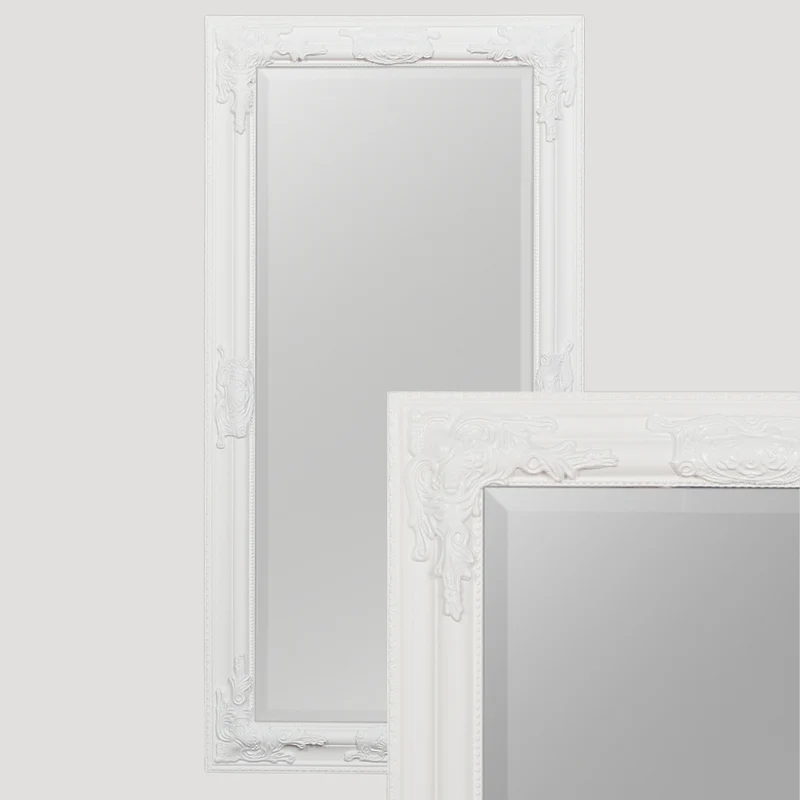 Eleganter Barock Spiegel BESSA 120x60cm weiss Holzrahmen