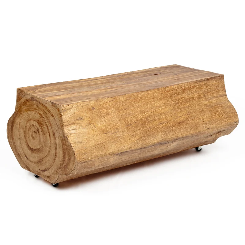Individueller Couchtisch HOG 120cm Natural Teak Baumstamm