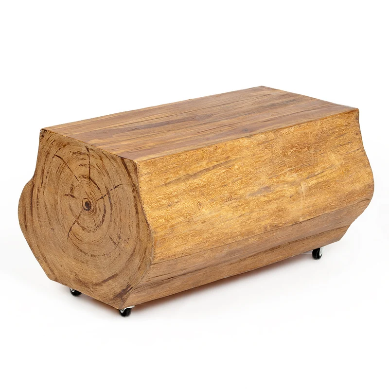 Individueller Couchtisch HOG 90cm Natural Teak Baumstamm