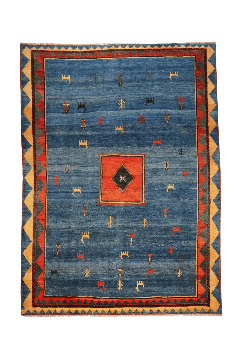 Gabbeh Sonnat · Handgeknüpft – Blau, 358x259 cm