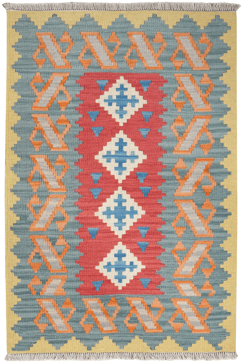 Kelim Gashgai · Handgewebt – Rot, 127x86 cm