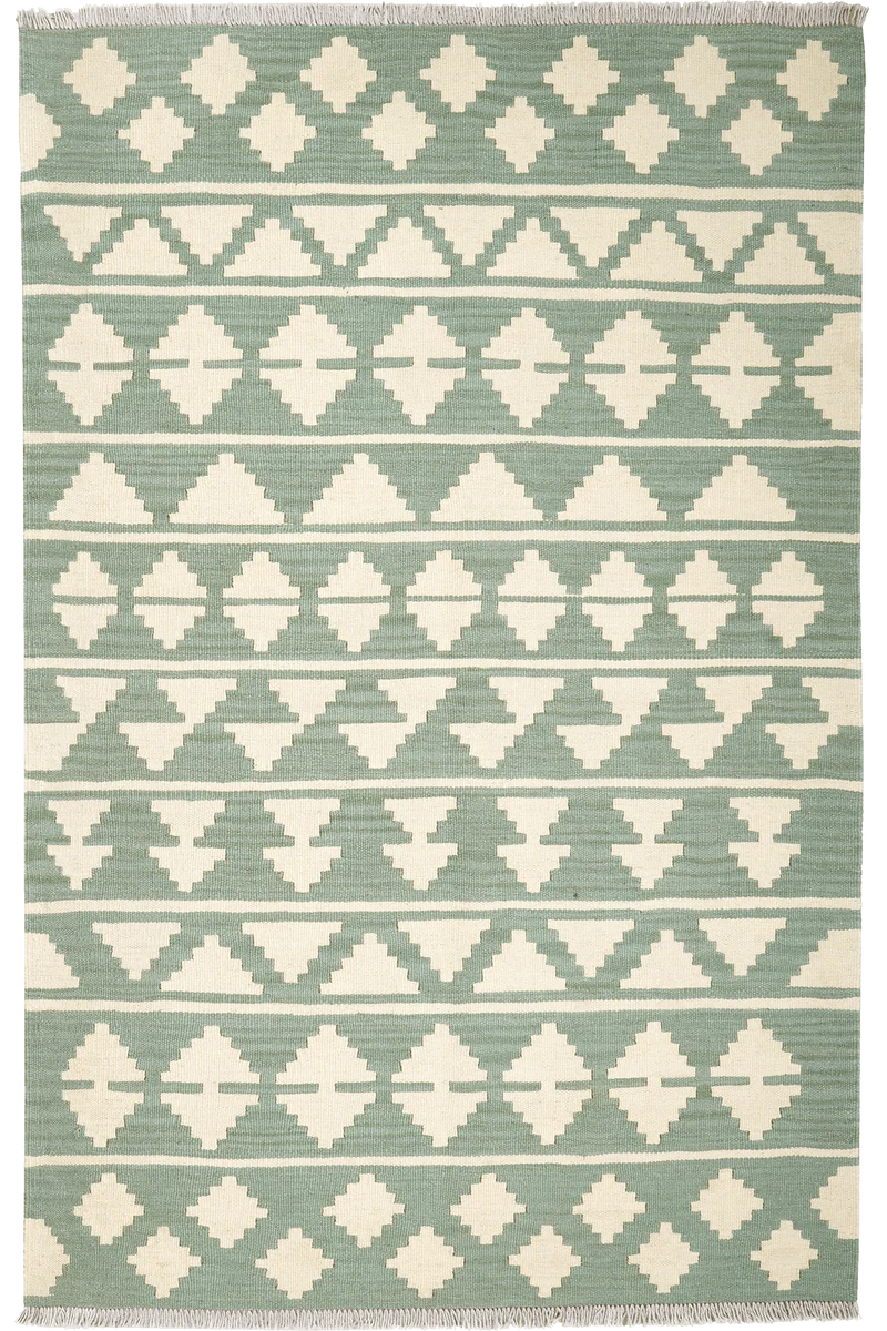 Kelim Gashgai · Handgewebt – Grün, 186x121 cm