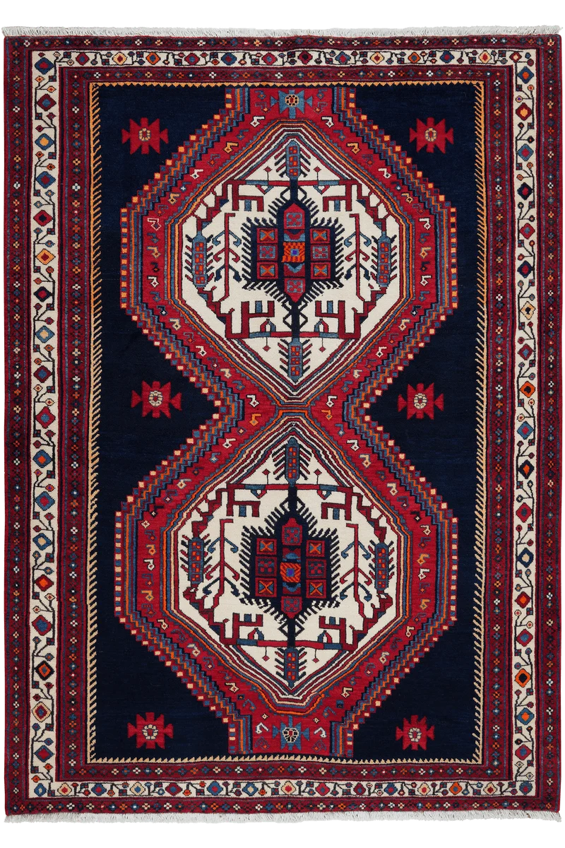 Afshar · Handgeknüpft – Blau, 229x162 cm