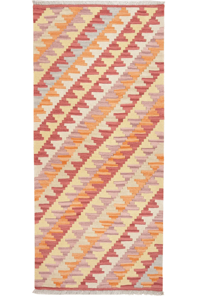 Kelim Gashgai · Handgewebt – Orange, 194x86 cm