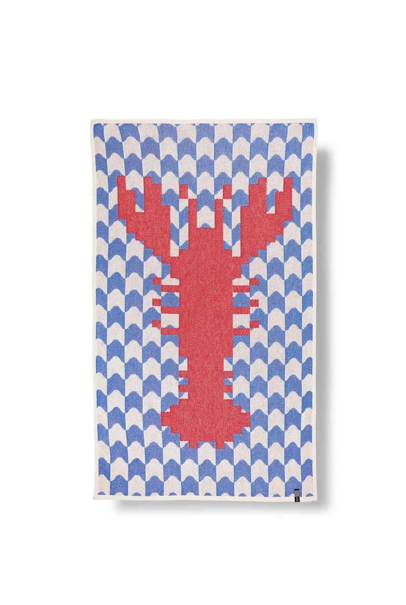 Cotton Beach Towel / Mini Blanket "Surf N Turf" by Dalakami