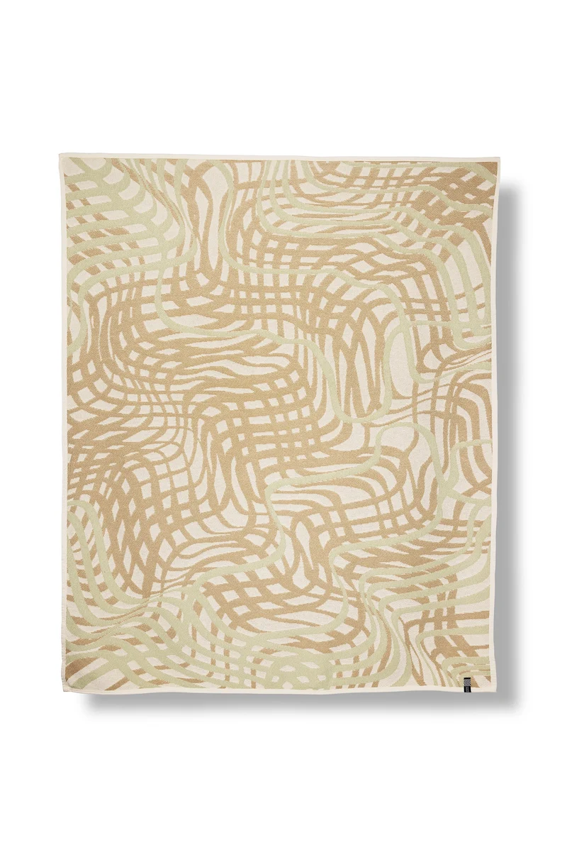 Cotton Blanket "Simple Distortion" in Beige by Francesca Franceschi