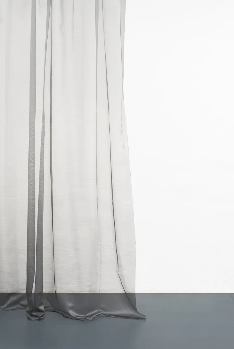 Metallic Sheer Curtains "Glamorous" in Steel Color