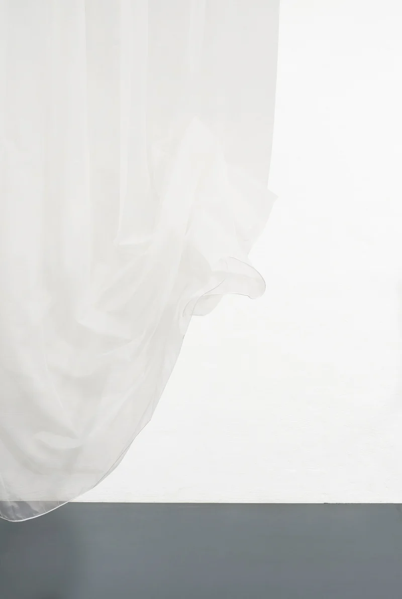 Metallic Sheer Curtains "Glamorous" in Shiny White Color